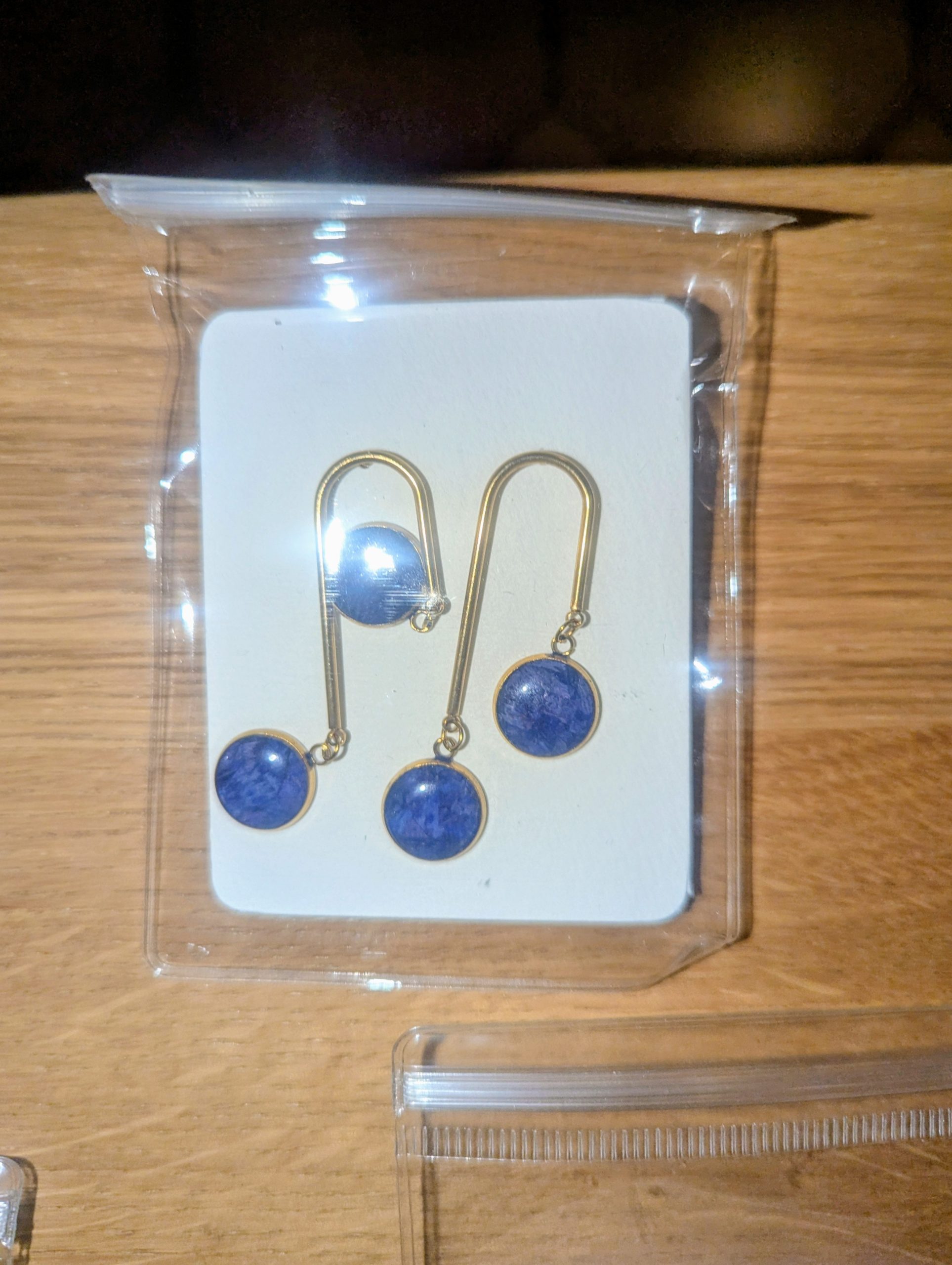 Boucles d'oreilles Double Bleu
